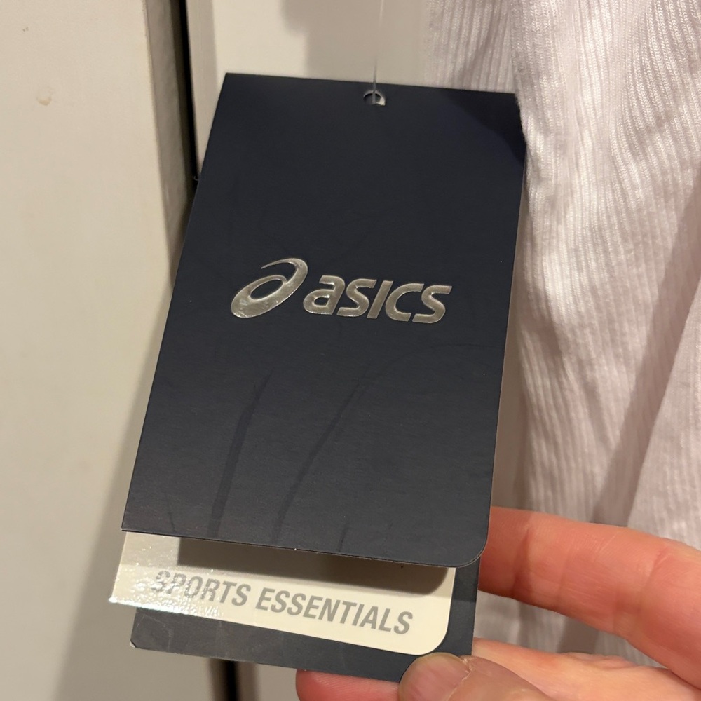 Asics White Ribbed Racerback Top